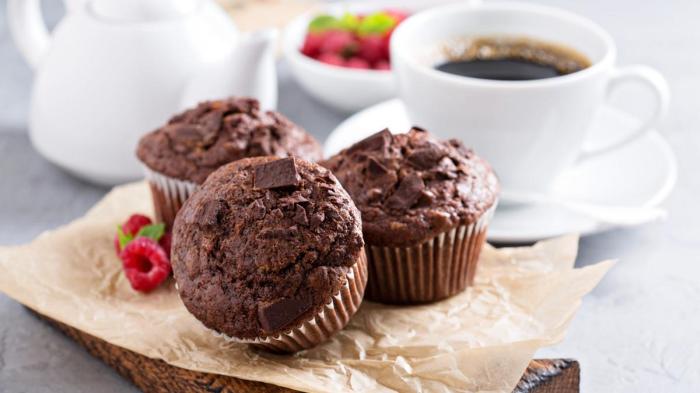 Muffin cokelat masak kue resep buttermilk kacang enak lembut mengembang ordinary