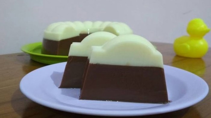 Kuliner indonesia pudding coklat susu