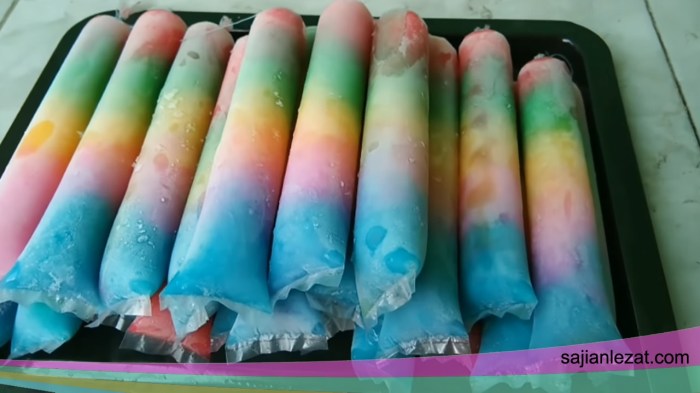 Resep es mambo jelly pelangi praktis cantik dan menyegarkan