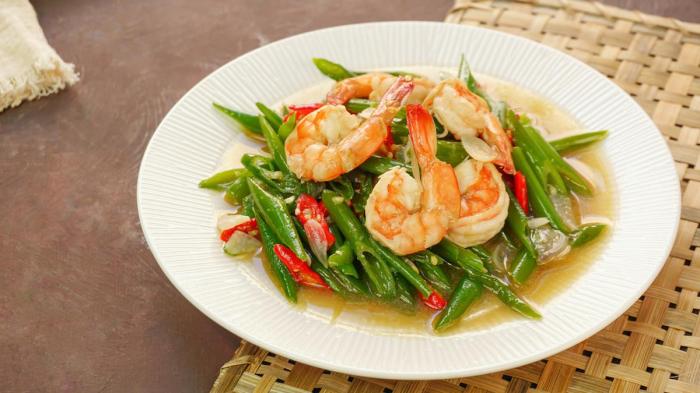 Buncis tumis udang resep resepkoki