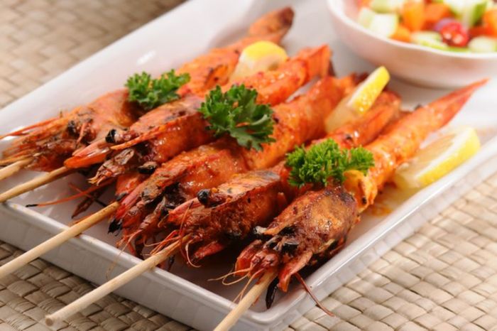 Sate udang bakar madu saus