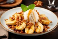 Pisang karamel saus santan ala