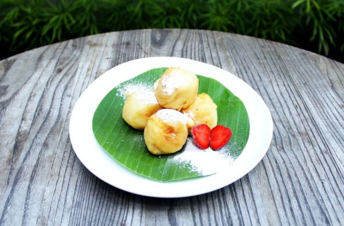 Tape goreng krispi saus gula merah ala