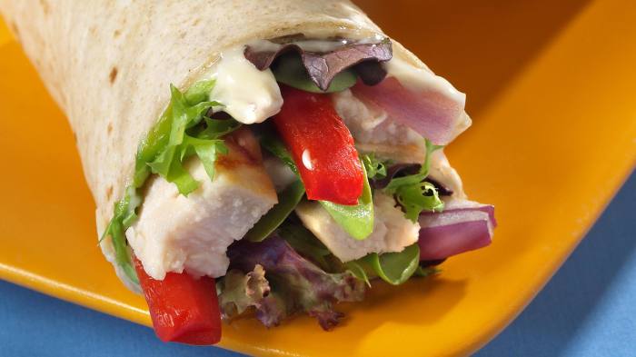 Chicken mayo wrap watercress lime chilli taste au