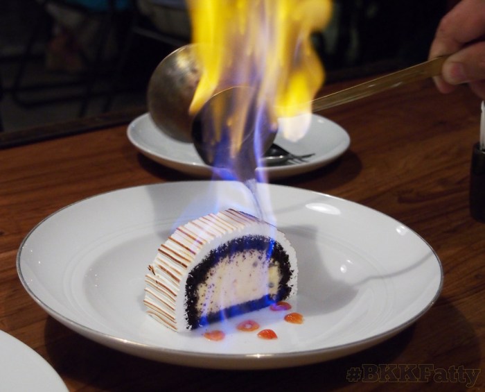 Flaming baked alaska