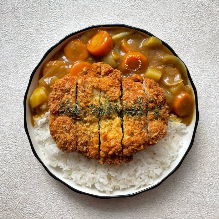 Chicken kiev katsu curry