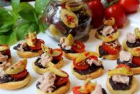 Tuna canape appetizer