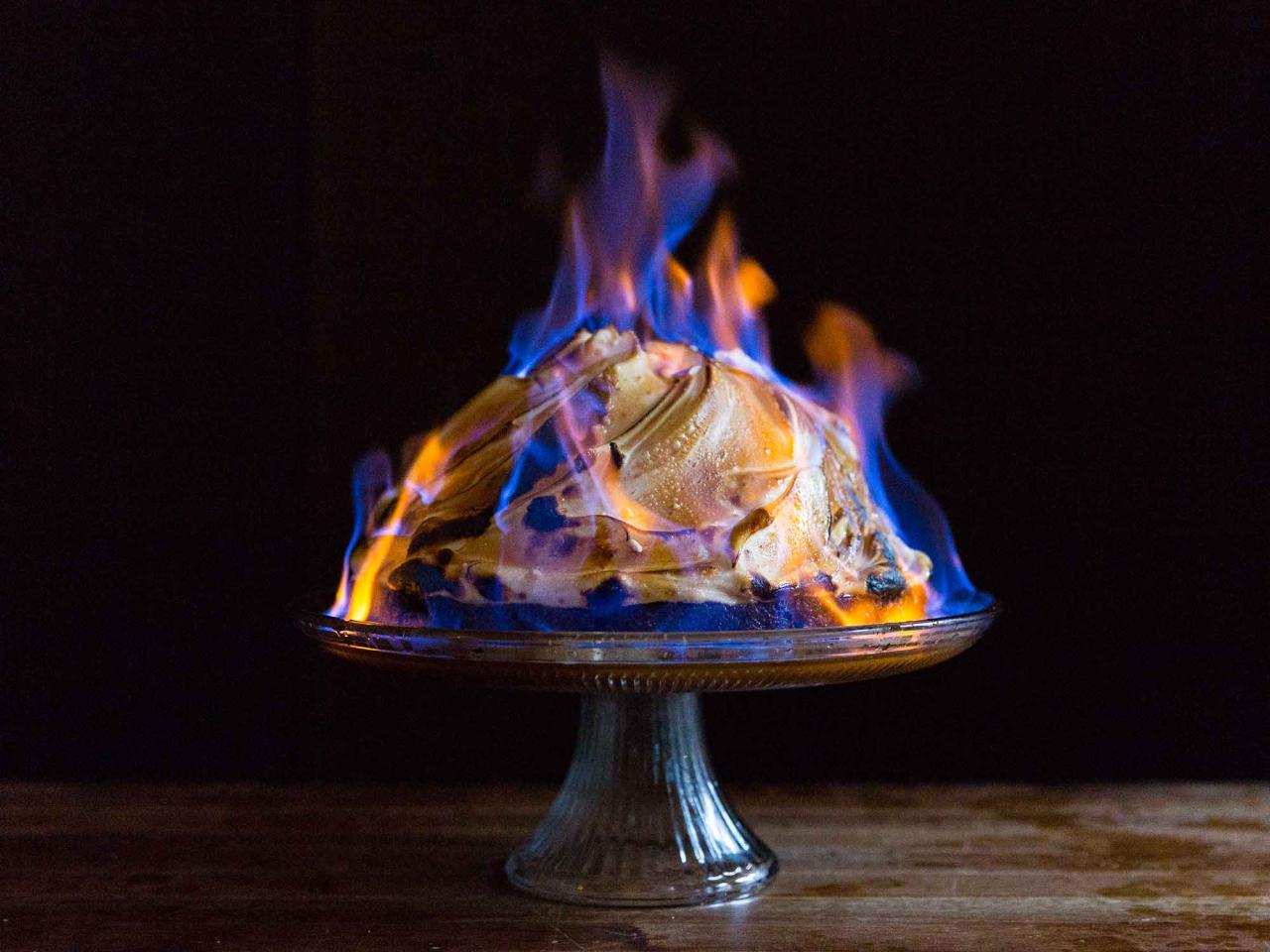 Flaming baked alaska