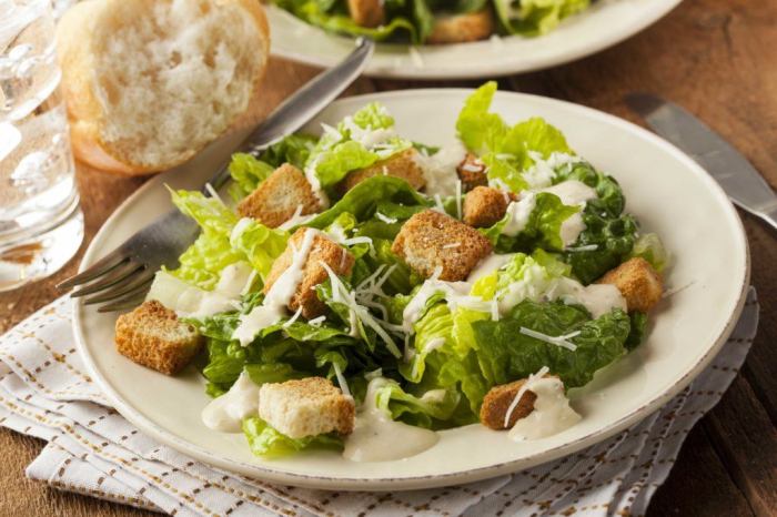 Caesar salad crostini