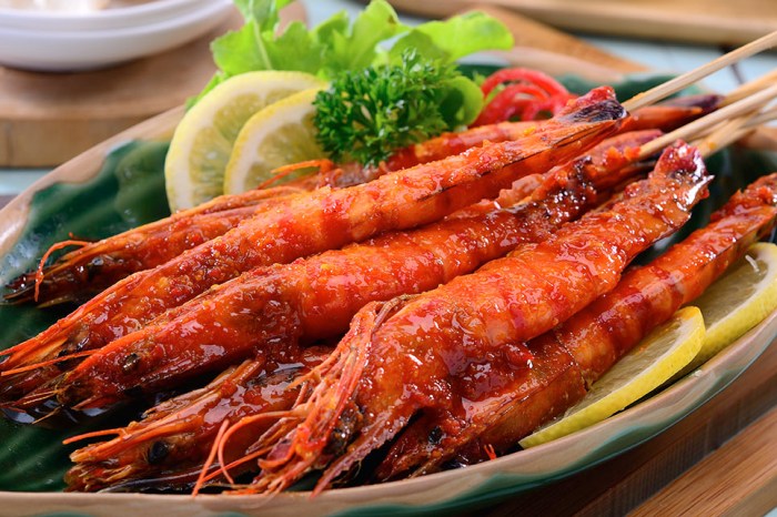 Sate udang bakar madu