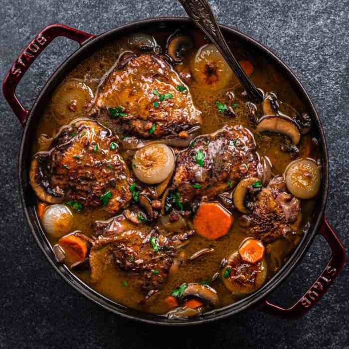 Coq au vin chicken