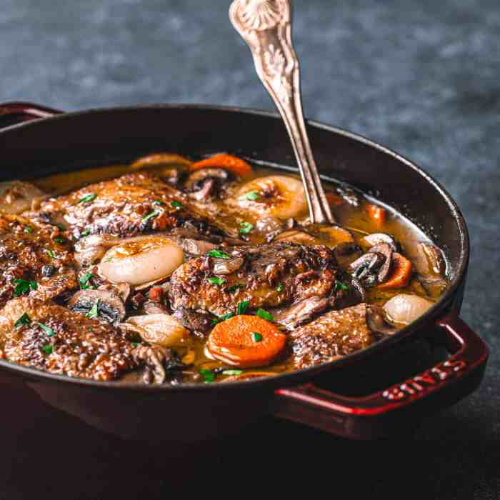 Coq au vin chicken