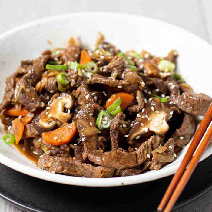 Bulgogi beef sliced thinly diethood chopsticks