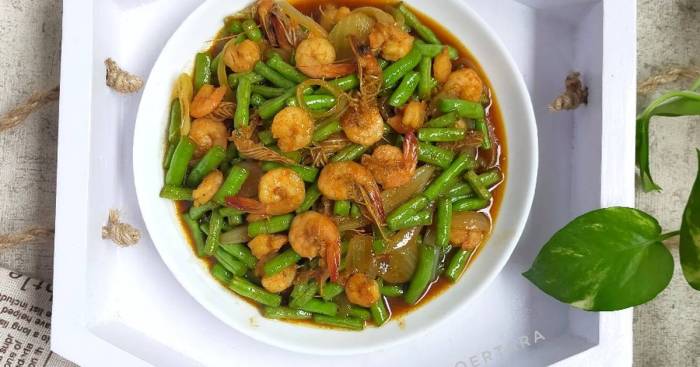 Tumis buncis udang