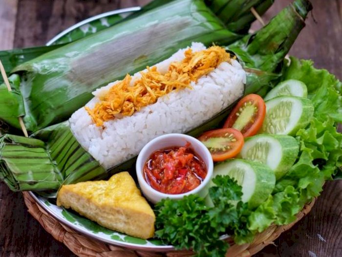 Nasi bakar ayam suwir